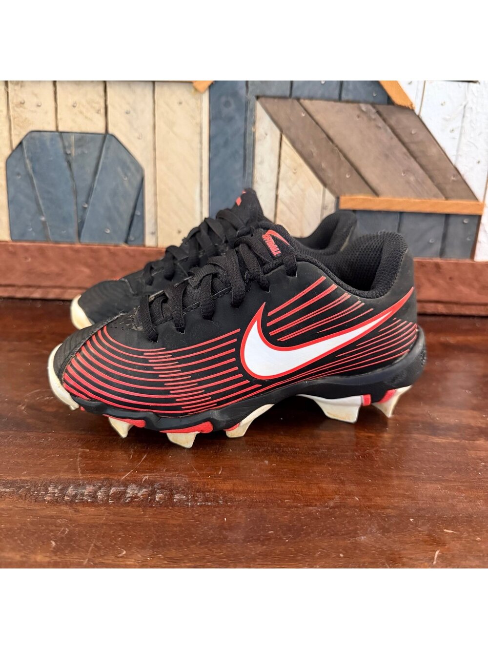 Nike Kids Hyperdiamond 3 Keystone Softball Cleats Black Red Size 11C